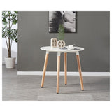 Round Dining Set Grey Fabric 80cm