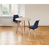 Round Dining Set Grey Fabric 80cm