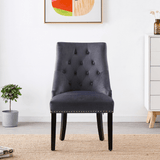 Velvet Dining Chair Windsor with Silver Studs 94cm