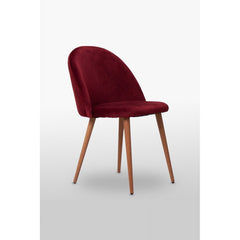 Velvet Dining Chair - Lucia Diamond Stitched Back & Wood-Effect Metal Legs
