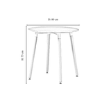 Round Dining Set Grey Fabric 80cm