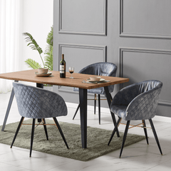 Velvet Dining Chair - Vittorio Lux Curved Back & Metal Legs