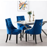 Velvet Dining Chair Windsor with Silver Studs 94cm
