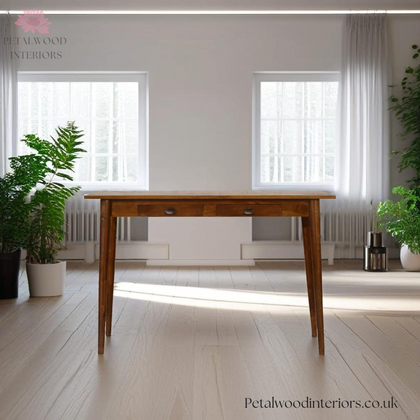 Dark Solid Wood -  Desk - 2 Drawers | Classic Design - Petalwood Interiors