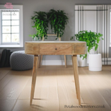 Solid Wood Console Table | Traditional Finish | 80cm Wide | Wooden Legs | Drawer Storage - Petalwood Interiors
