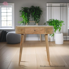 Solid Wood - Console Table - 78cm Height - Wooden Legs - Drawer Storage | Traditional Finish - Petalwood Interiors