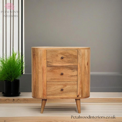 Solid Wood - Mini Cabinet - 3 Drawers | Timeless Design - Petalwood Interiors