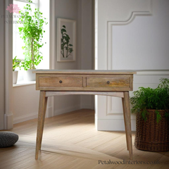 Solid Wood - Console Table - Classic Design - 2 Drawers - Sustainable - 78cm Height - Petalwood Interiors