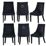Velvet Dining Chair Windsor with Silver Studs 94cm