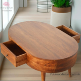 Solid Wood - Coffee Table - Dark Wood Finish - 40cm Height - Wooden Legs - Single Drawer Storage - Petalwood Interiors