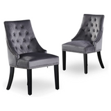 Velvet Dining Chair Windsor with Silver Studs 94cm