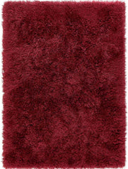 Wine Red Shaggy Rug - 50mm High Pile