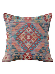 Afghan Kilim Wool Cushion Cover – One of a Kind – 45 × 45 cm – Ref 39