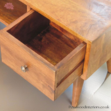 Solid Wood - Coffee Table - Dark Wood Finish - 38cm Height - Brass Knobs | Modern Storage - Petalwood Interiors