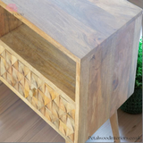 Solid Wood - Tv Stand - Hand-Made Drawers - 47cm Height | Traditional Finish - Petalwood Interiors