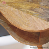 Solid Wood - Coffee Table - 40cm Height - Wooden Legs - Drawer & Open Slot | Traditional Design - Petalwood Interiors