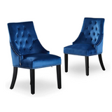 Velvet Dining Chair Windsor with Silver Studs 94cm