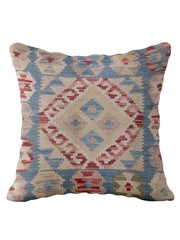 Afghan Kilim Wool Cushion Cover – One of a Kind – 45 × 45 cm – Ref 40