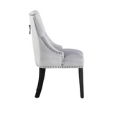 Velvet Dining Chair Windsor with Silver Studs 94cm
