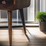 Mini Curved Bedside Table - Solid Wood - 2 Drawers - 55cm Height | Traditional Style - Petalwood Interiors