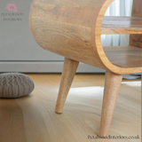 Rounded Solid Wood Media Unit | 2 Drawers |  90cm Wide - Petalwood Interiors
