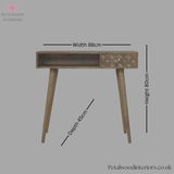 Solid Wood - Desk - Single Drawer With Open Slot | Art Deco Style - Petalwood Interiors
