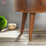 Solid Wood - Coffee Table - Dark Wood Finish - 40cm Height - Wooden Legs - Drawer Storage - Petalwood Interiors