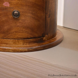 Solid Wood - Mini Round Drum Chest of Drawers - 2 Drawers - 40cm Height | Country Style - Petalwood Interiors