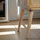 Solid Wood - Bedside Table - Rattan Drawer - 54cm Height | Classic Finish - Petalwood Interiors