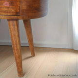 Dark Solid Wood - Bedside Table - Wooden Legs - 2 Mini Drawers - 54cm Height - Petalwood Interiors