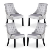 Velvet Dining Chair Windsor with Silver Studs 94cm