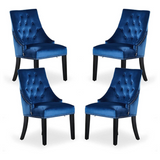 Velvet Dining Chair Windsor with Silver Studs 94cm