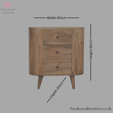 Solid Wood - Mini Cabinet - 3 Drawers | Timeless Design - Petalwood Interiors