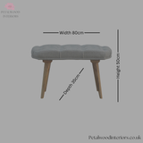 Solid Wood - Grey Tweed Bench - Mid-Century Style Legs | Versatile Seating - Petalwood Interiors
