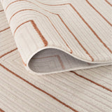 Polypropylene-Polyester Carmel Geometric Rug - Cream-Terra, 10mm Pile