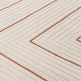 Polypropylene-Polyester Carmel Geometric Rug - Cream-Terra, 10mm Pile