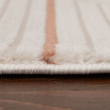 Polypropylene-Polyester Carmel Geometric Rug - Cream-Terra, 10mm Pile