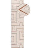 Polypropylene-Polyester Carmel Geometric Rug - Cream-Terra, 10mm Pile