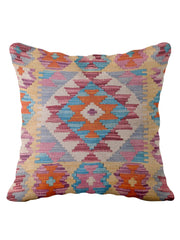Afghan Kilim Wool Cushion Cover – One of a Kind – 45 × 45 cm – Ref 60