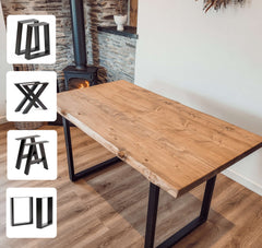 Live Waney Edge Dining Table - Dark Oak Finish - 140cm Length