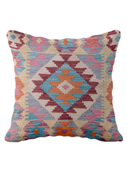 Afghan Kilim Wool Cushion Cover – One of a Kind – 45 × 45 cm – Ref 63