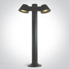 Anthracite ABS Garden GU10 Bollard Light - 2 x 6W