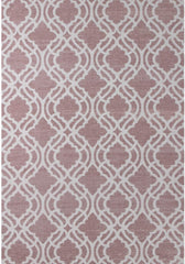 Washable Rug Carina Pink - Geometric Block Design - Cotton and Polyester Rug