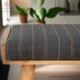 Solid Wood - Footstool with 100% Tweed Upholstery - Petalwood Interiors
