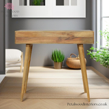 Solid Wood - Desk - Single Drawer With Open Slot | Art Deco Style - Petalwood Interiors