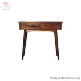 Solid Wood - Bedside Table - Brass Accents - 58cm Height | Elegant Storage - Petalwood Interiors