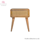 Solid Wood - Bedside Table - Rattan Drawer - 54cm Height | Classic Finish - Petalwood Interiors