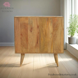 Solid Wood - Cabinet with 2 Shelves - Modern Patterned Front | Vintage Design - Petalwood Interiors