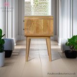 Bedside Table Solid Wood - 2 Drawers - Natural Finish | Traditional Design - Petalwood Interiors