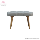 Solid Wood - Grey Tweed Bench - Mid-Century Style Legs | Versatile Seating - Petalwood Interiors